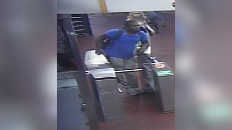Police are trying to identify a man who exposed himself and robbed a woman on a subway train. 