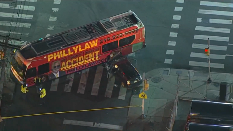 Car crashes into SEPTA bus in Port Richmond