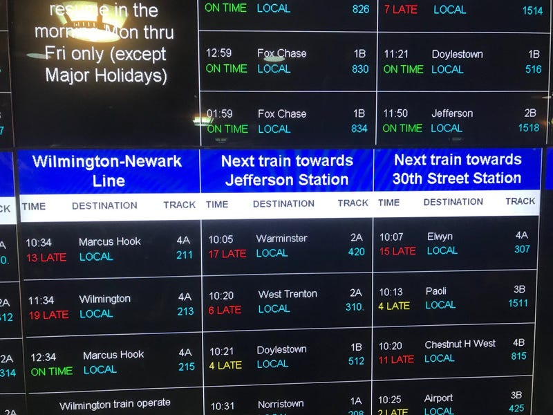 Lots of delays and hectic rides to work on ⁦SEPTA⁩ regional rail.
