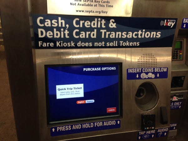 A SEPTA kiosk. 