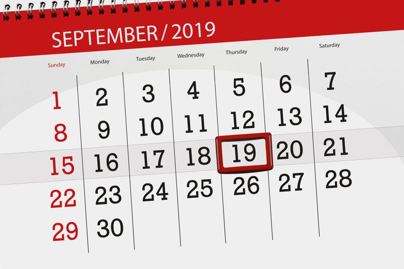 september 19 2019 on calendar