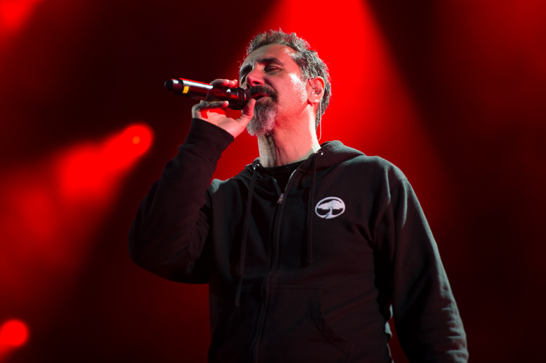Serj Tankian of System of a Down performing live on stage on day 1 of Download Festival at Donington Park, UK