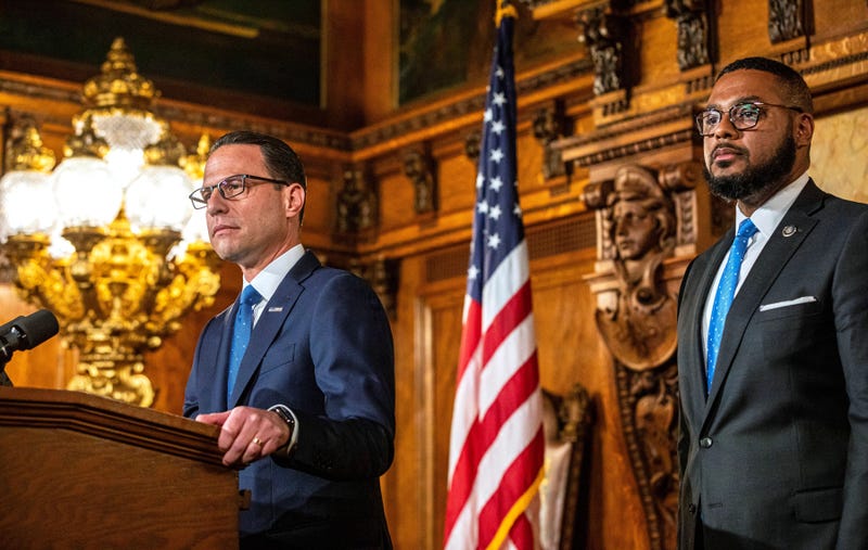 Pennsylvania Gov.-elect Josh Shapiro and Lt. Gov.-elect Austin Davis