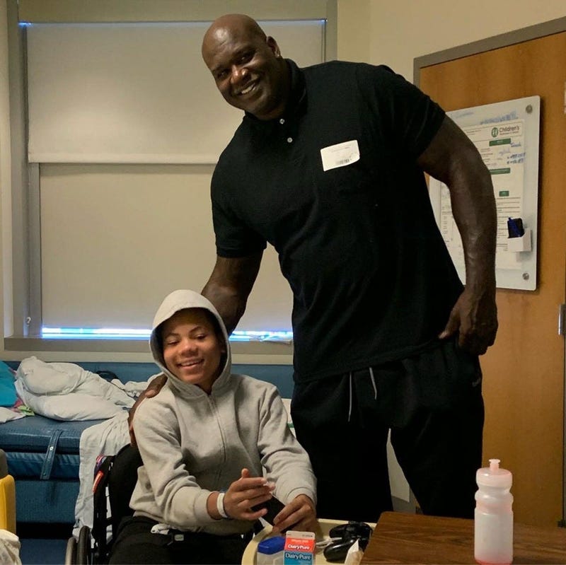 NBA legend Shaquille O'Neal visits paralyzed shooting victim Isaiah Payton at Children's Healthcare of Atlanta