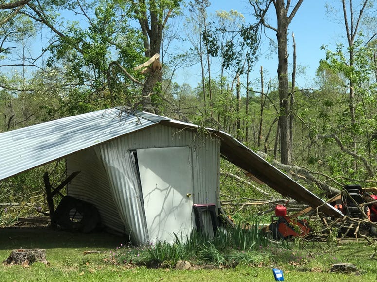 Shed Damaged by Tornado
