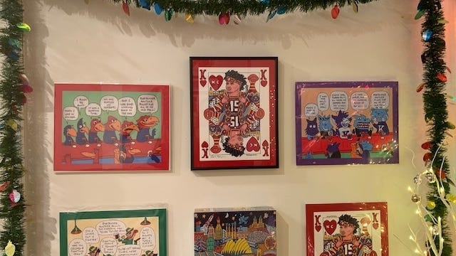 Artwork for sale inside new KCK shop on Strawberry Hill