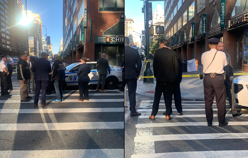 Police tape surrounded the northern side of E. 14th Street at Irving Place on Thursday morning