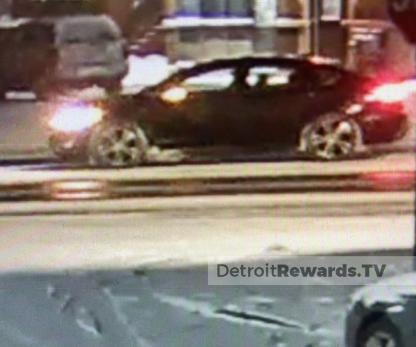Police are looking for this car, and its occupants, in connection with a double shooting in Detroit on Feb. 14, 2022.