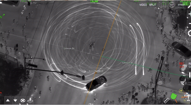 California Highway Patrol aerial photo of July 24 sideshow activity in Vallejo.