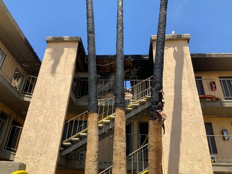 Damage from Fire at Las Vegas Blvd Siegel Suites location on 6-5-20