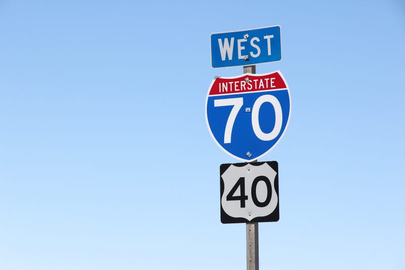 Kansas, United States - famous Interstate 70 sign