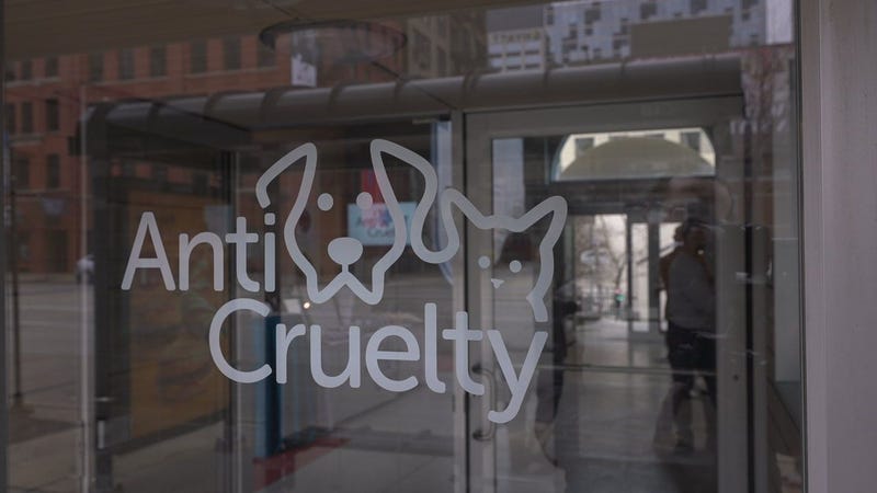 window with sign