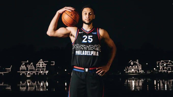 The Philadelphia 76ers collaborated with player Ben Simmons on the design of the new "city edition" uniform.