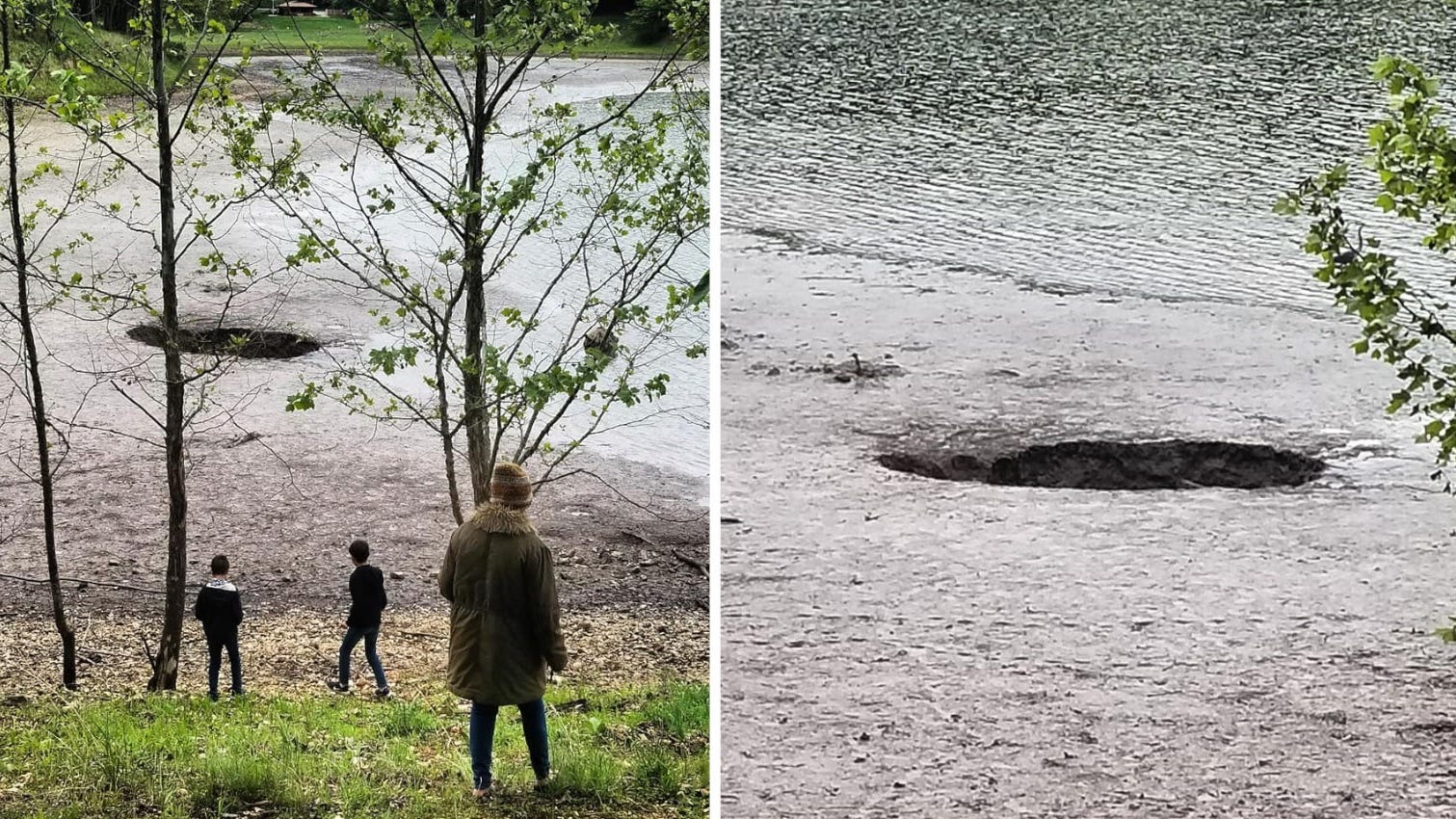 Another large sinkhole opens, drains lake in Lone Elk Park