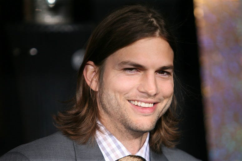 Ashton Kutcher, New Year's Eve, Premiere, Long Hair, Smile, 2011