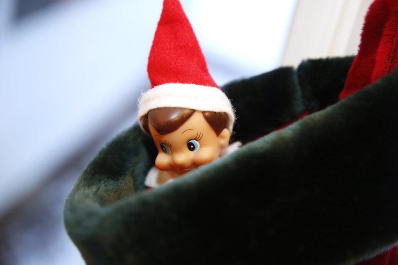 Elf on a Shelf, Peeking, Stocking