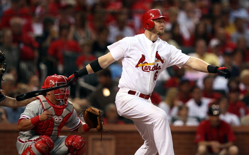 Cardinals first baseman Chris Duncan singled