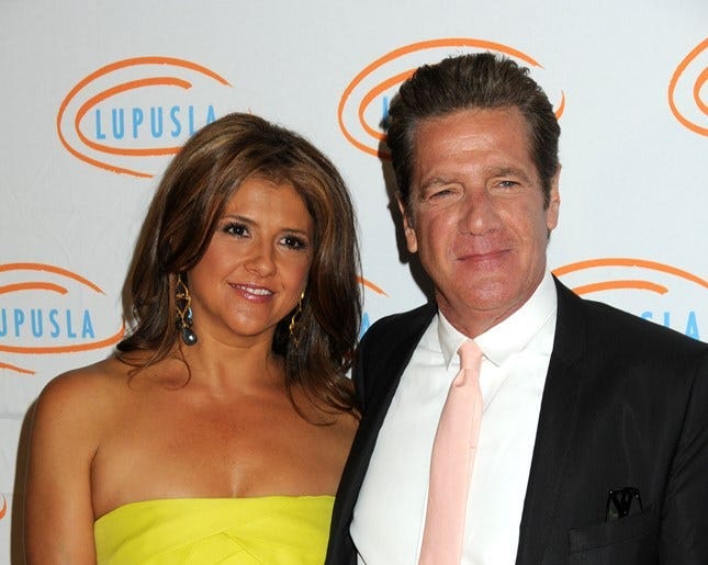 18 January 2016 - Glenn Frey, guitarist and co-founder of the "Eagles," has died at the age of 67. File Photo: 6 May 2010 - Beverly Hills, California - Glenn Frey and wife Cindy. Lupus LA Orange Ball 2010 held at the Beverly Wilshire Hotel