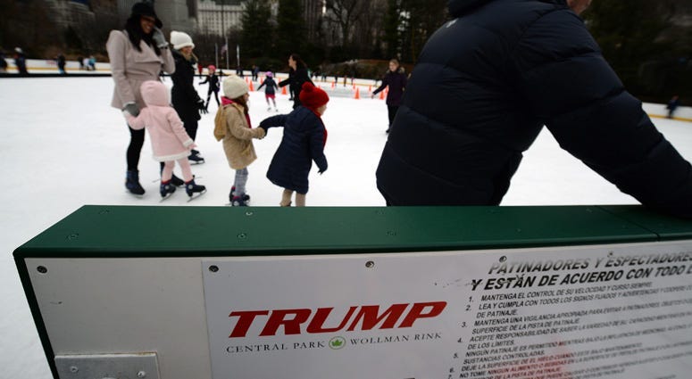 Wollman Rink Trump Sign