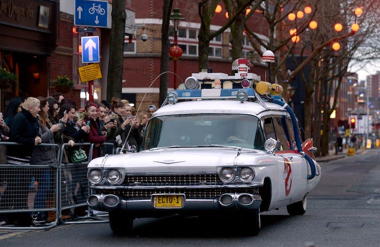 Ecto 1, Ghostbusters, Car, Vehicle, Street, Crowd, 2016