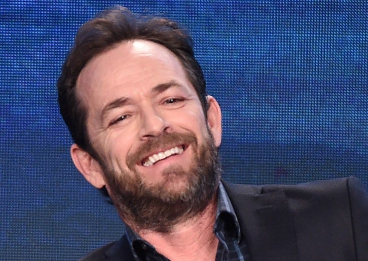 PASADENA, CA - JANUARY 8 - Luke Perry onstage during the "Riverdale" panel at the CW 2017 Winter TCA Tour at the Langham Hotel on January 8, 2017 in Pasadena, California