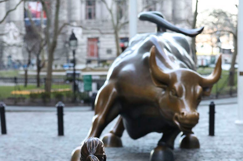New York, Charging Bull, Statue, Bronze, Wall Street, 2017