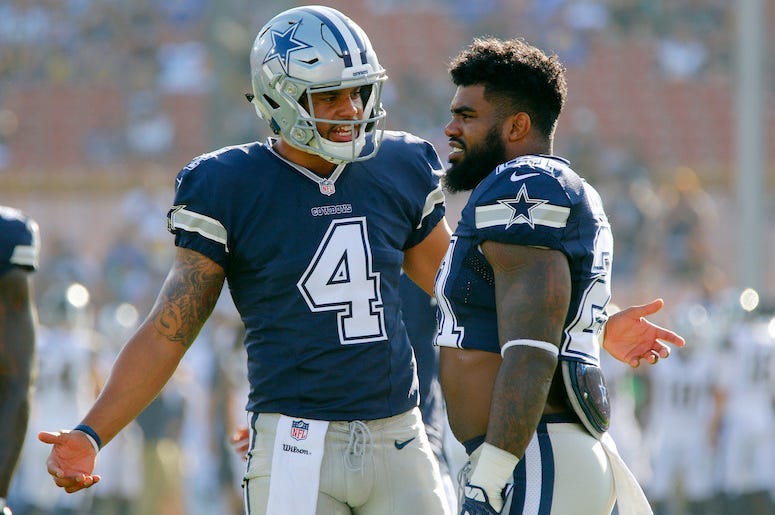 Dak Prescott, Ezekiel Elliott, Dallas Cowboys, Game, 2017