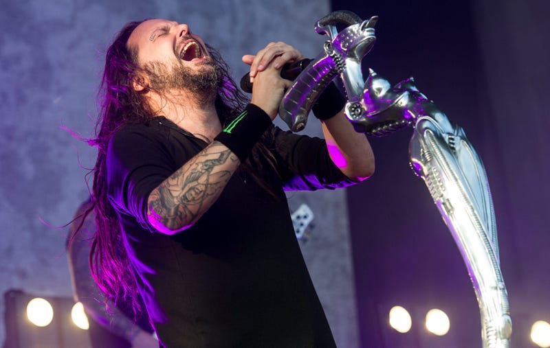 8/27/2017 - Jonathan Davis of Korn performing live on stage on day 3 of Leeds Festival a Bramham Park, UK. Picture date: Sunday 27 August, 2017. Photo credit: Katja Ogrin/ EMPICS Entertainment. (Photo by PA Images/Sipa USA) *** US Rights