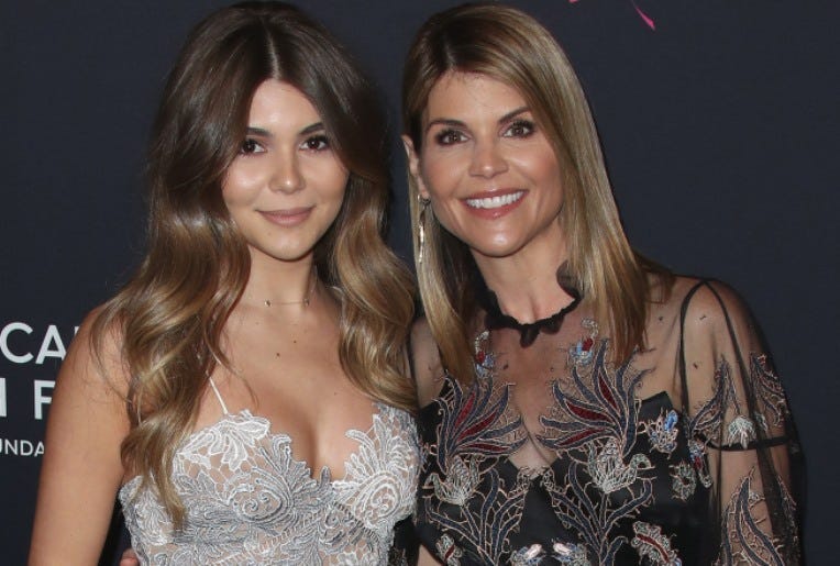 BEVERLY HILLS, CA - FEBRUARY 27: Olivia Jade Giannulli and Lori Loughlin at An Unforgettable Evening at the Beverly Wilshire Four Seasons Hotel on February 27, 2018 in Beverly Hills, California