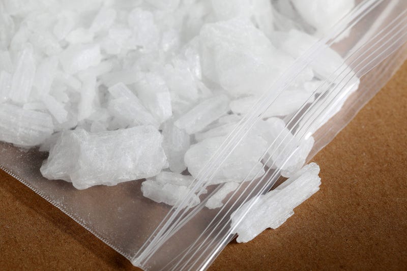 Pure methamphetamine in rock from, known as ice, was photographed at the DEA's North Central Laboratory in Chicago.