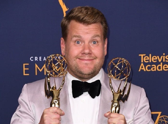 08 September 2018 - Los Angeles, California - James Corden. 2018 Creative Arts Emmys Awards - Press Room held at Microsoft Theater