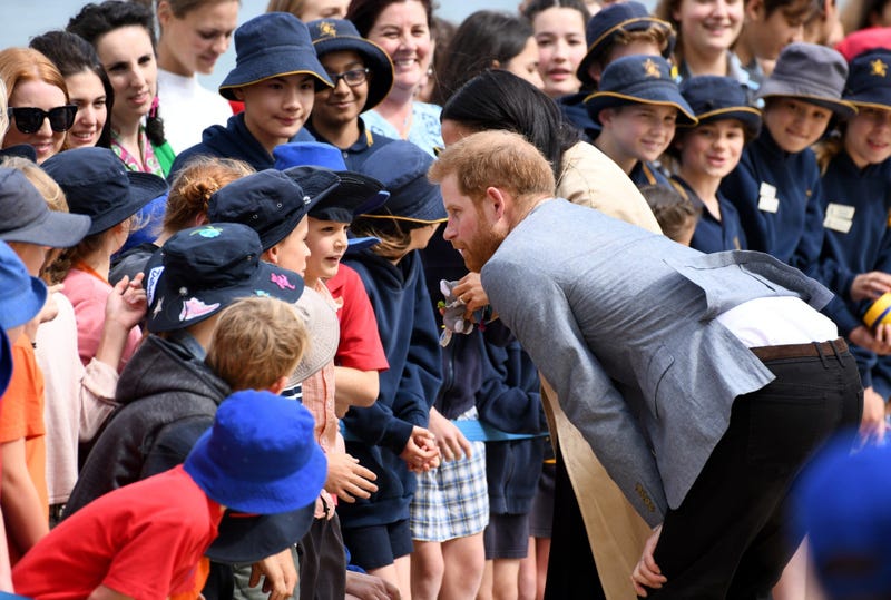 10/18/2018 - Prince Harry Duke of Sussex and Meghan Duchess of Sussex visit South Melbourne Beach, Australia to watch BeachPatrol volunteers in action and meet local lifeguards and school children.
