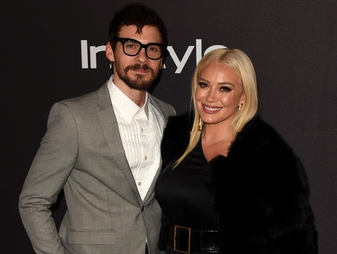 Matthew Koma and Hilary Duff attend the Warner InStyle Golden Globes After Party at the Beverly Hilton Hotel on January 6, 2019 in Beverly Hills, California