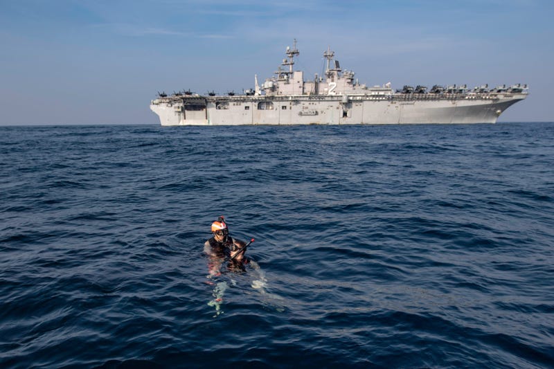 A search and rescue training during a man overboard drill