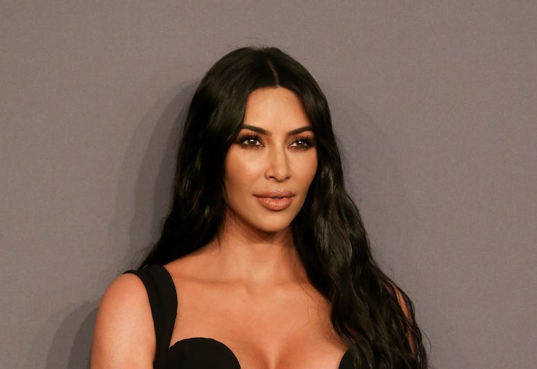 Kim Kardashian, Red Carpet, Black Dress, Aids Benefit, 2019
