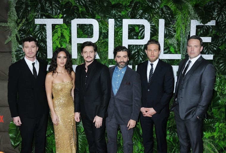 03 March 2019 - New York, New York - CAST. The World Premiere of "Triple Frontier" at Jazz at Lincoln Cente