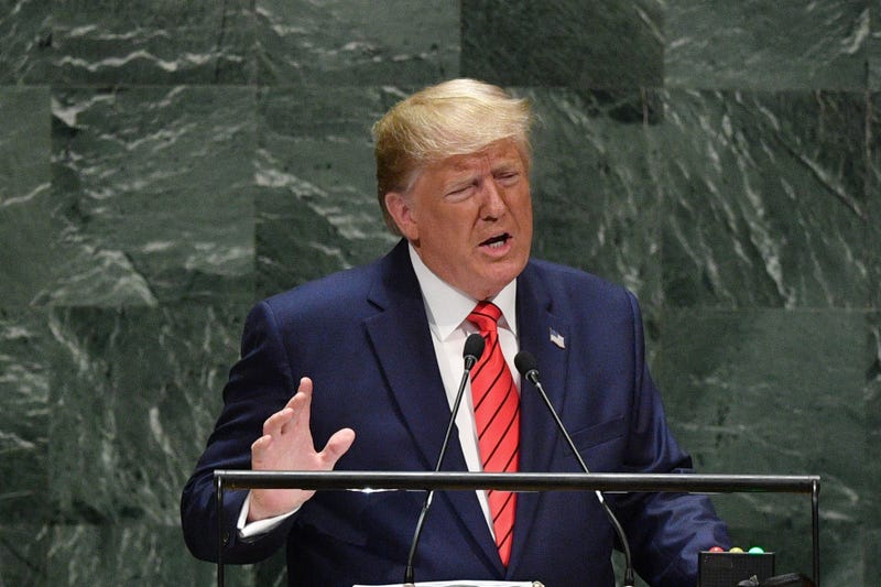 President Donald Trump speaks before the UN General Assembly