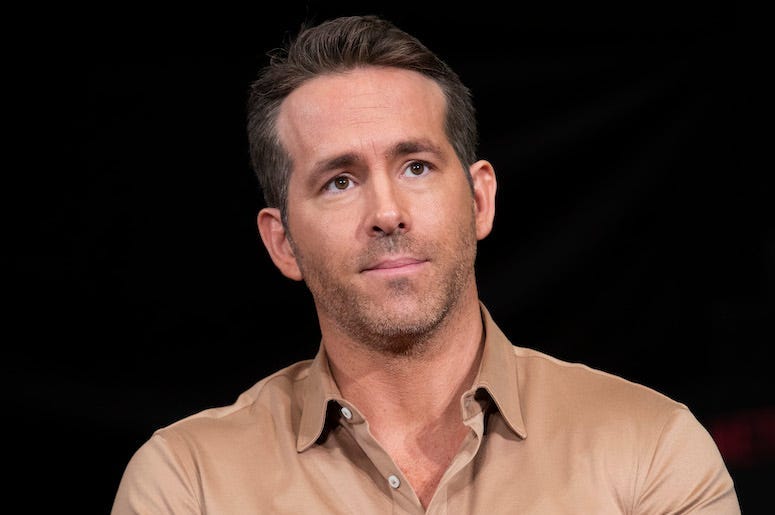 Ryan Reynolds, Press Conference, Black Background, 2019