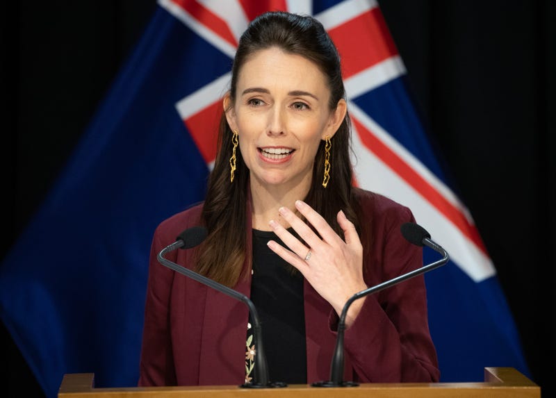 (200427) -- WELLINGTON, April 27, 2020 (Xinhua) -- New Zealand's Prime Minister Jacinda Ardern speaks at a press conference on April 27, 2020, the final day of Alert Level 4, in Wellington, New Zealand. New Zealand will move from COVID-19 Alert Level 4 to
