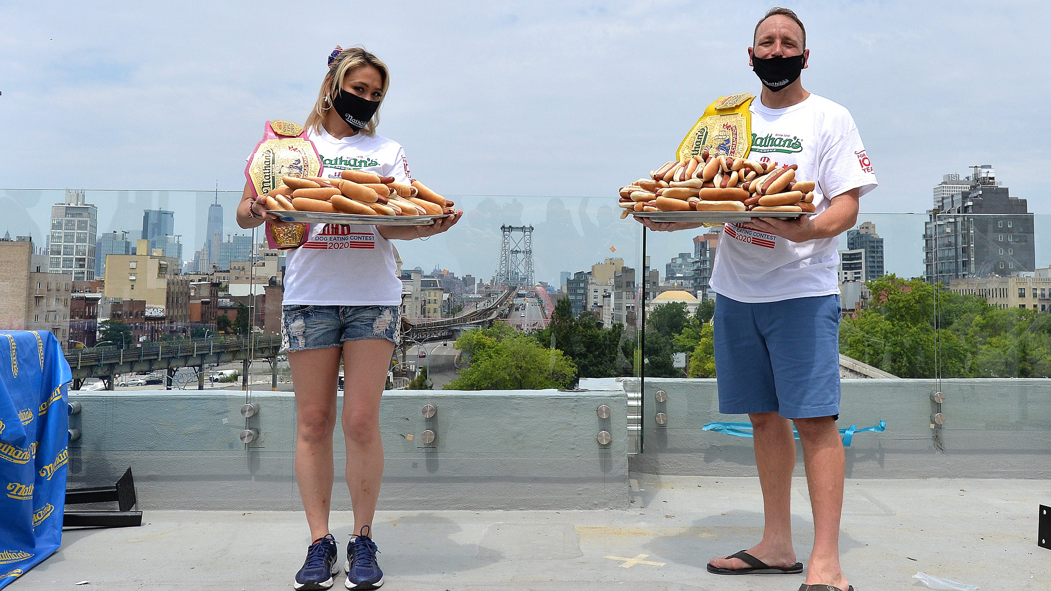 Joey Chestnut, Miki Sudo Break Records At Nathan's Hot Dog Eating Contest