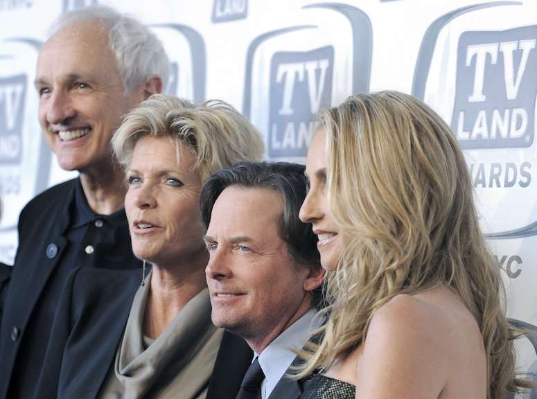 Family Ties cast, Michael Gross, Meredith Baxter, Michael J Fox, Tracy Pollan, 2011