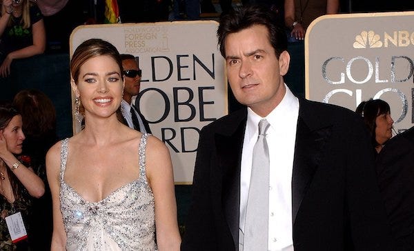 Denise Richards and Charlie Sheen arrive at the 62nd Annual Golden Globe Awards 