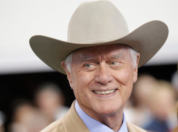 Actor Larry Hagman is seen at the Cowboys' game against the Bills