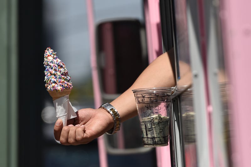 Ice cream is sold in Columbus Circle as extreme heat takes over New York