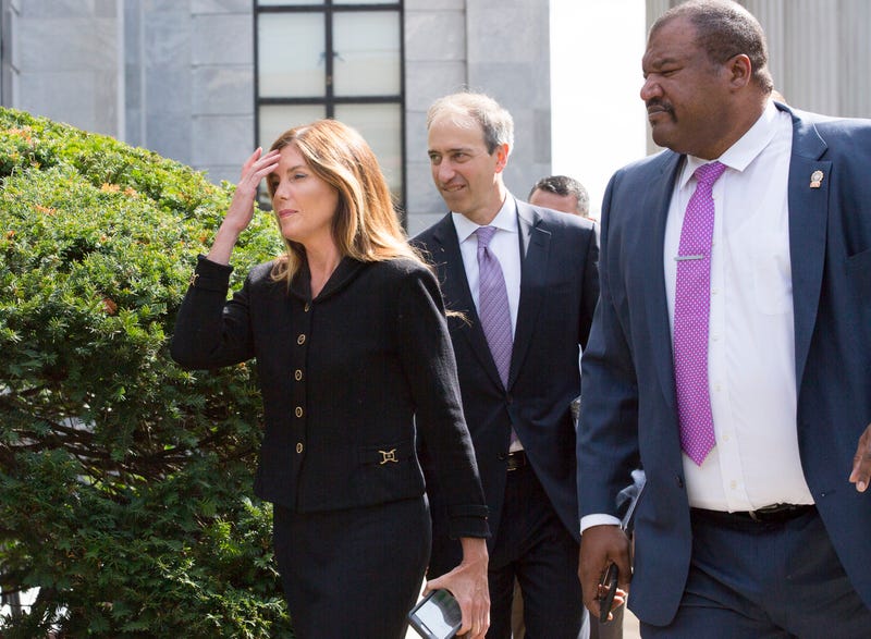 Former Pennsylvania Attorney General Kathleen Kane exits the Montgomery County Courthouse on Monday, Aug. 15, 2016.