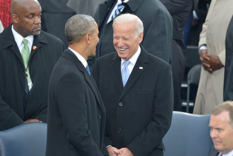 President Barack Obama and Vice President Joe Biden during the Presidential Inauguration ceremony for Donald Trump as the 45th President of the United States in Washington, DC on January 20, 2017. 