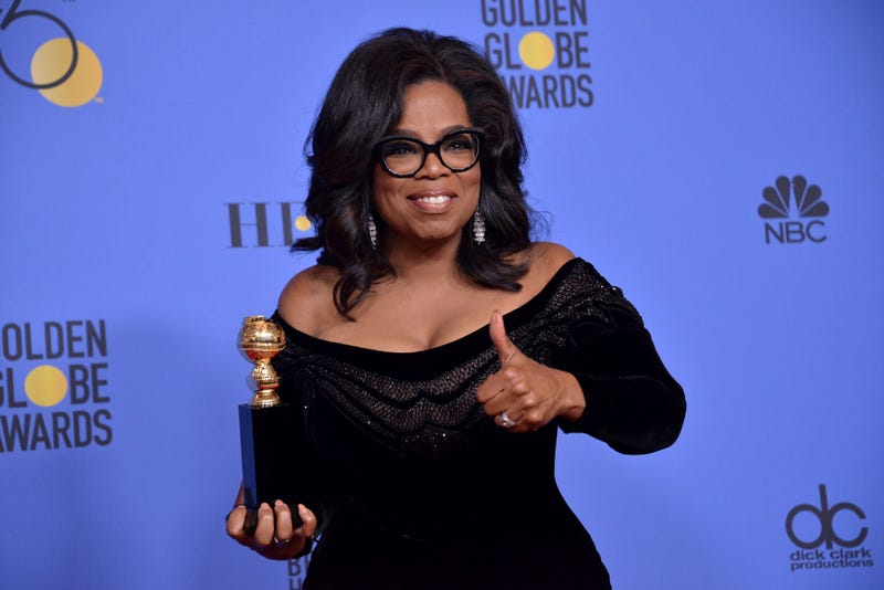 Oprah Winfrey on the red carpet of the Golden Globes