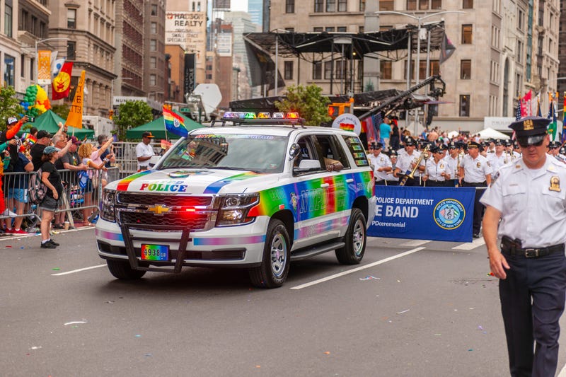 File photo: NYPD pride vehicle in the Stonewall 50/ World Pride Parade in New York on Sunday, June 30, 2019