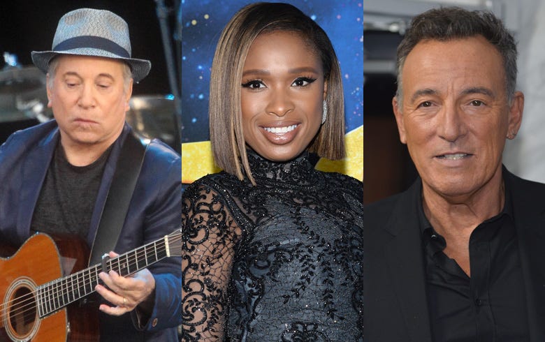 Paul Simon, Jennifer Hudson and Bruce Springsteen