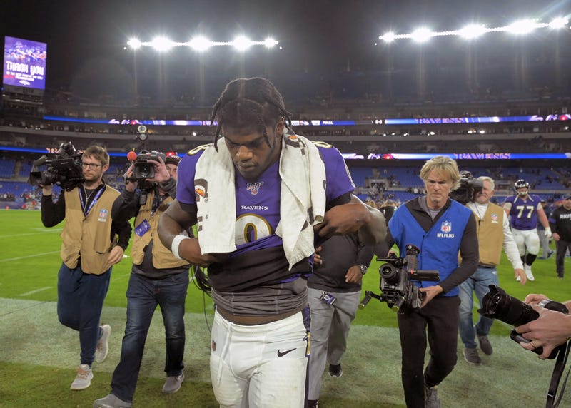Lamar Jackson walks off the field following the Ravens 28-12 loss to Tennessee last January.